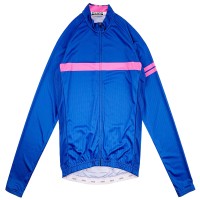 Manufacture Blue Long Sleeve Crew Neck Cycling Shirts Cycling Shirts with High Bright Reflective Backs Sports Cycling Shirts Supplier SKCSCP024